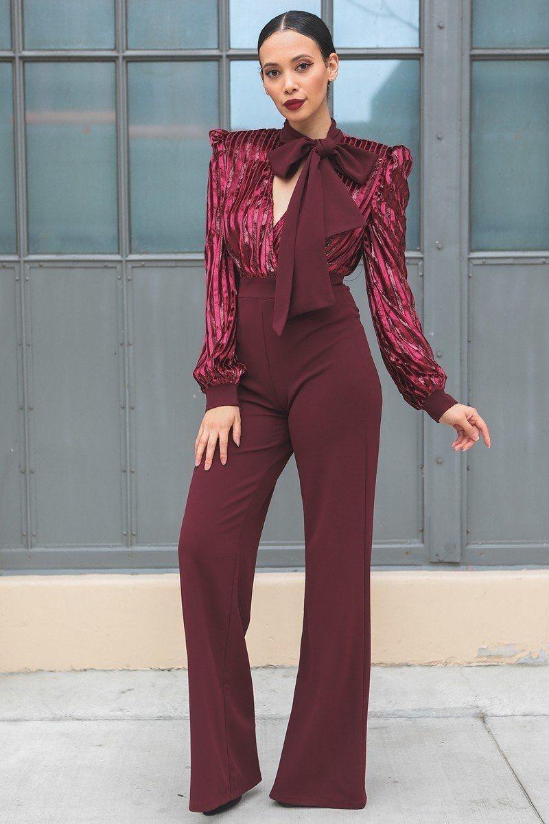 Gorgeous Shiny Lining Pattern Jumpsuit - bulkybox