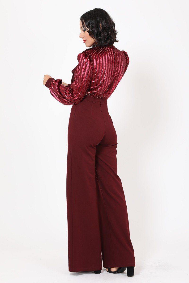 Gorgeous Shiny Lining Pattern Jumpsuit - bulkybox