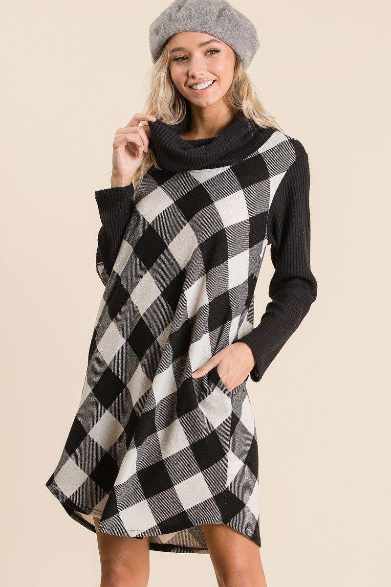 Buffalo Plaid Tartan Swing Dress - bulkybox