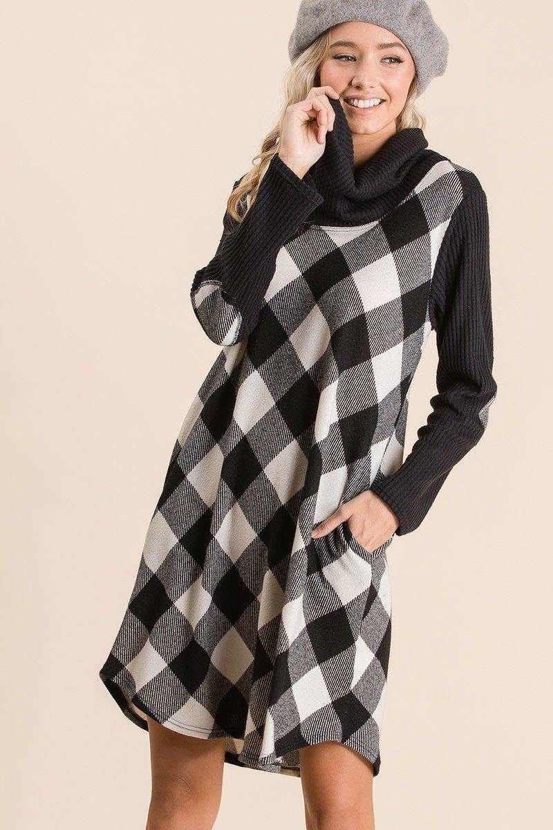 Buffalo Plaid Tartan Swing Dress - bulkybox