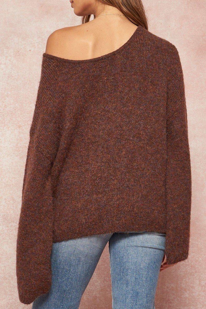 A Multicolor Fuzzy Knit Sweater - bulkybox