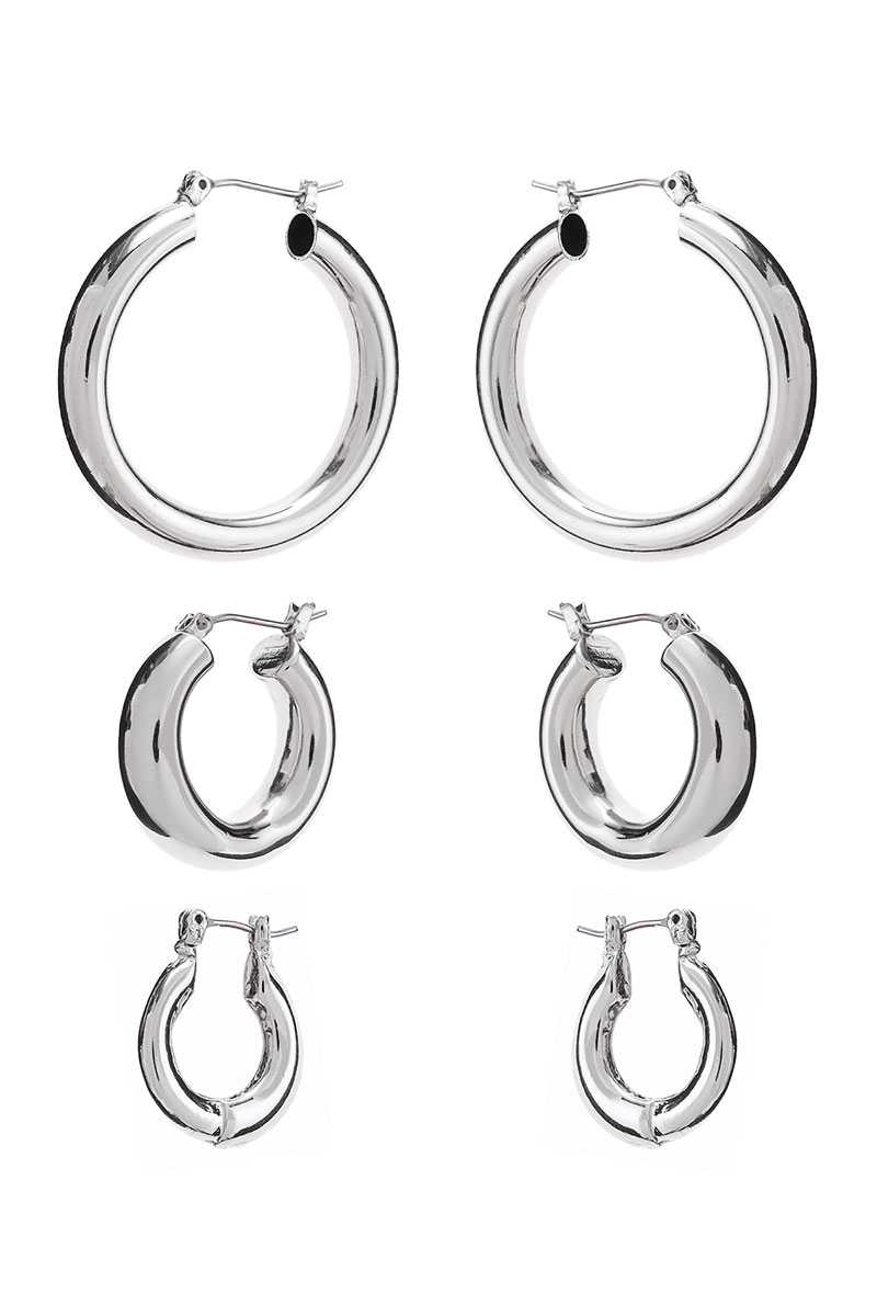 Basic Mini Hoop Earring 3 Pair Set