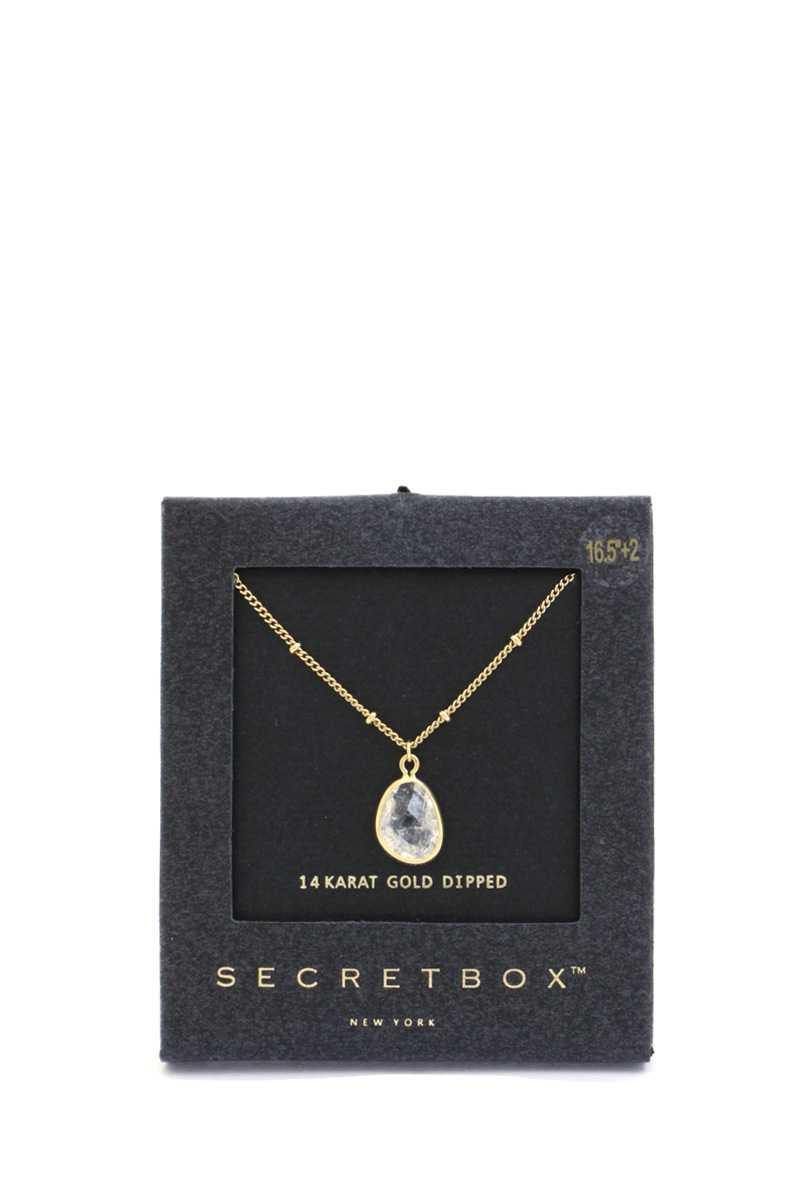 Secret Box Stone Charm Necklace - bulkybox