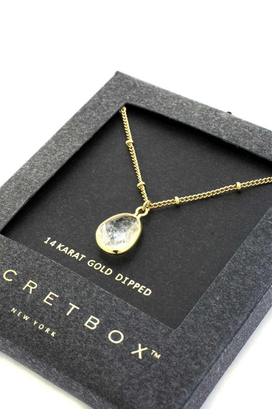 Secret Box Stone Charm Necklace - bulkybox