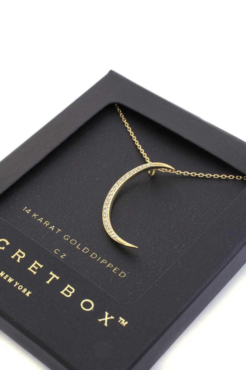 Secret Box Crescent Moon Pendant Necklace - bulkybox