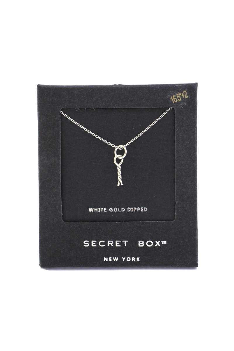 Secret Box Twisted Knot Charm Necklace - bulkybox