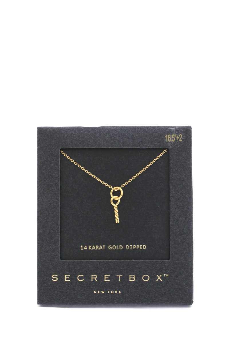 Secret Box Twisted Knot Charm Necklace - bulkybox