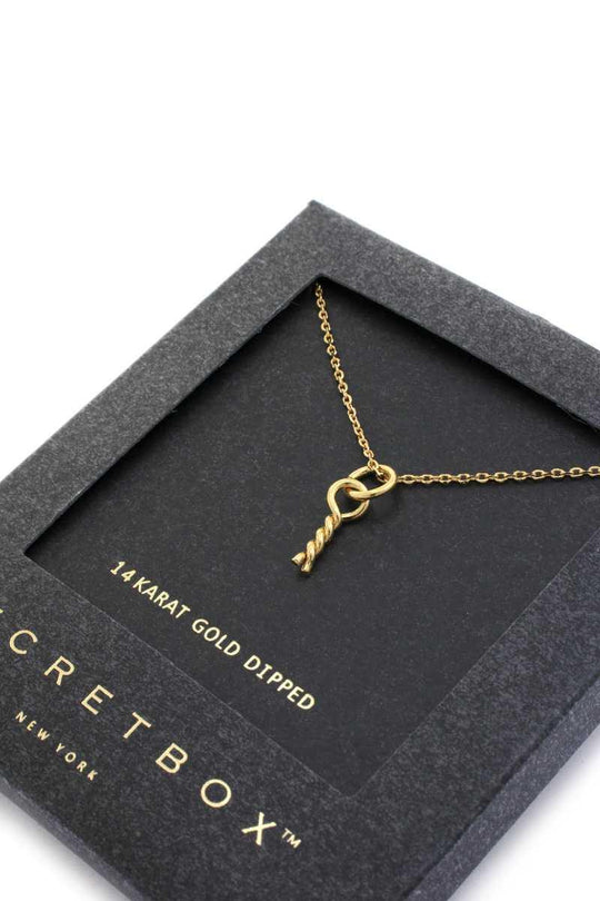 Secret Box Twisted Knot Charm Necklace - bulkybox