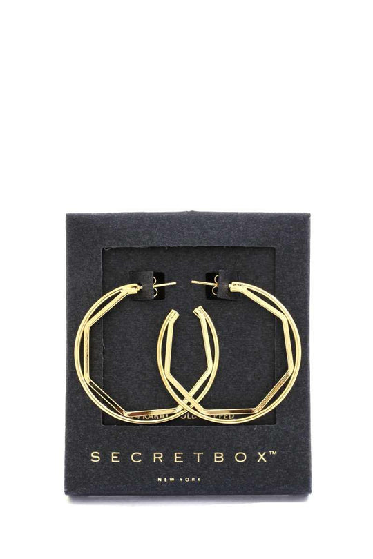 Secret Box Hexagon Shape Open Circle Earring - bulkybox