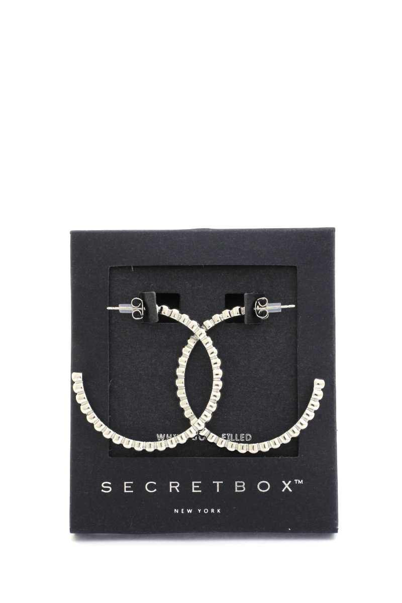 Secret Box Scallop Edge Open Circle Earring - bulkybox