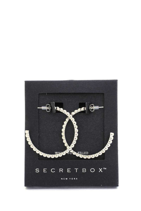 Secret Box Scallop Edge Open Circle Earring