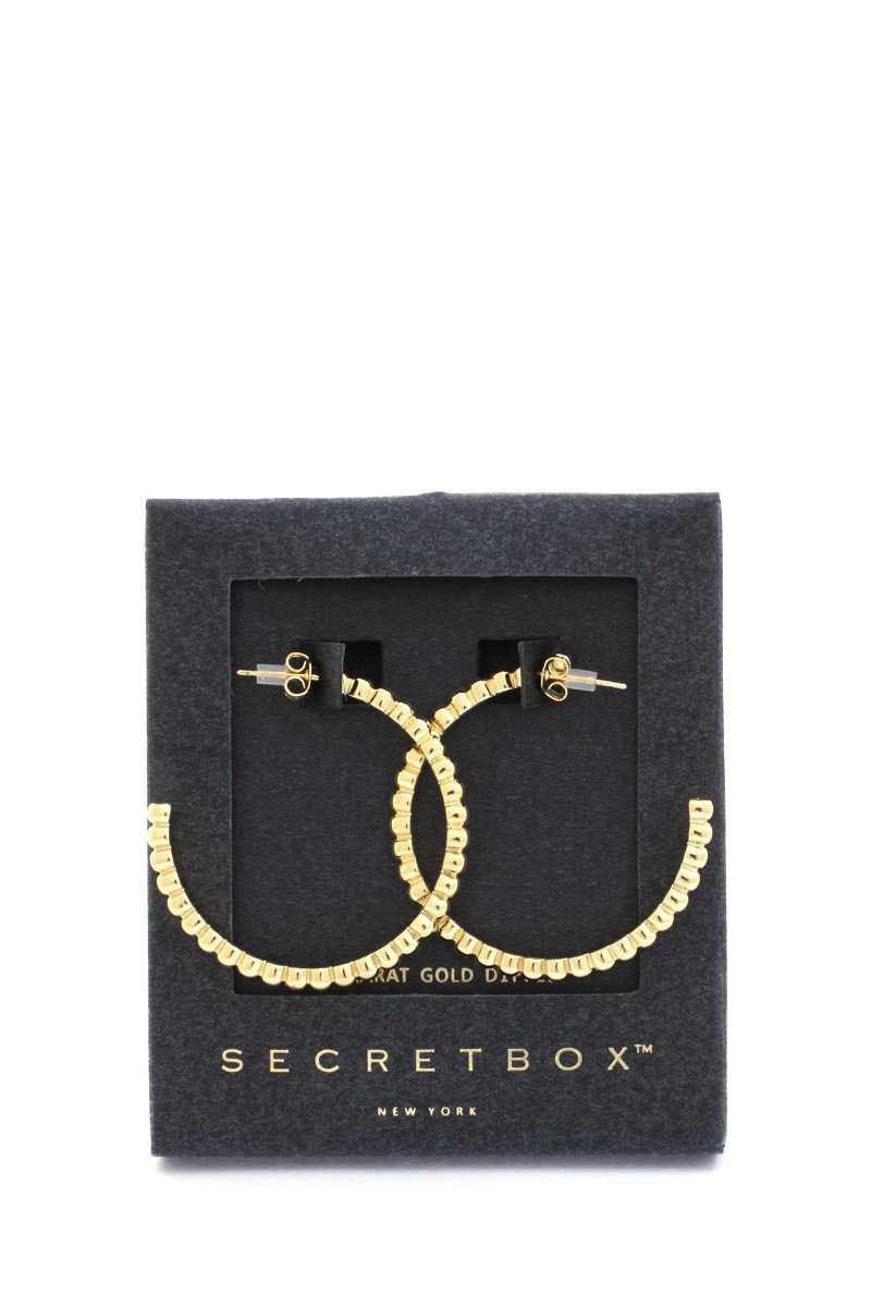 Secret Box Scallop Edge Open Circle Earring - bulkybox