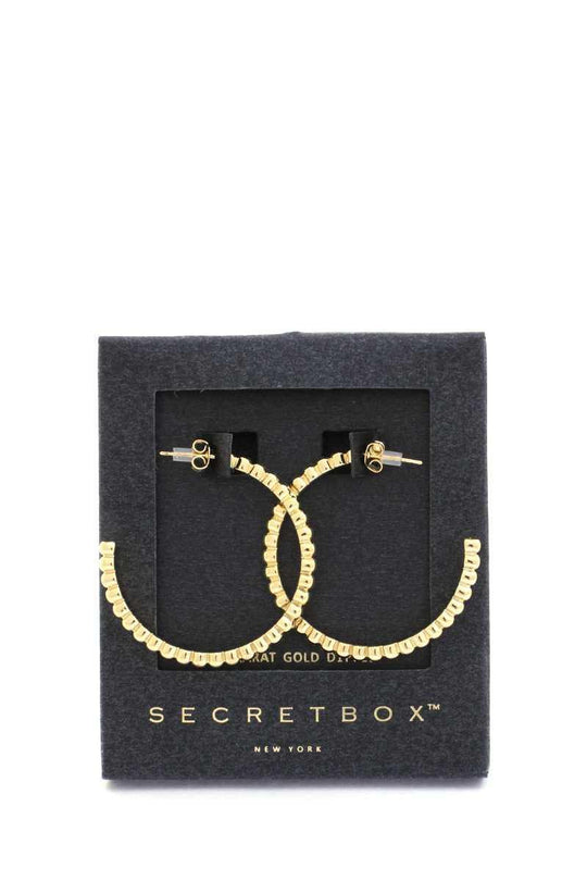 Secret Box Scallop Edge Open Circle Earring - bulkybox