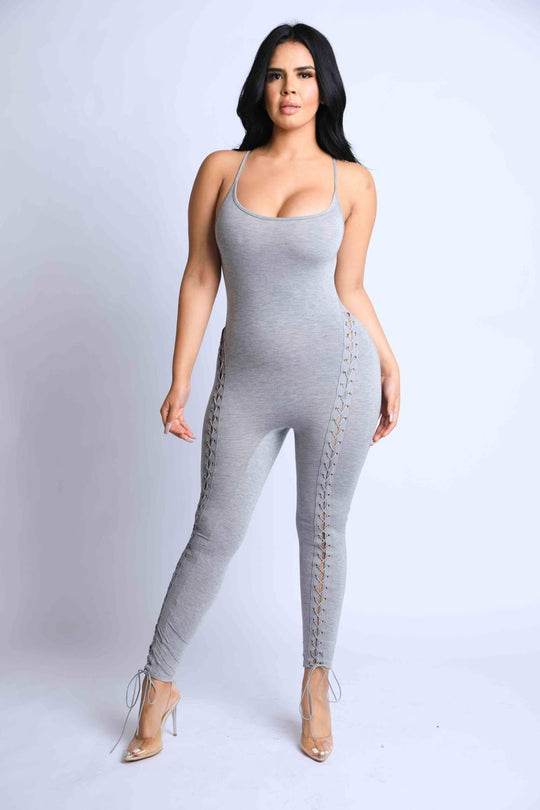 Lace Up Detailed Jumpsuit - bulkybox