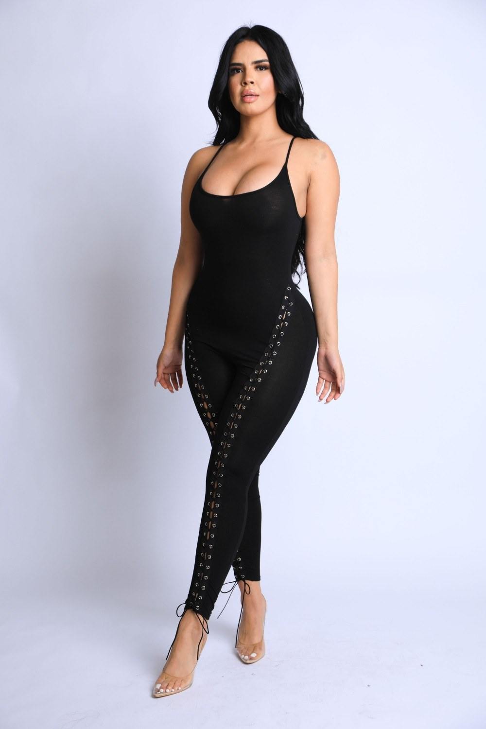 Lace Up Detailed Jumpsuit - bulkybox