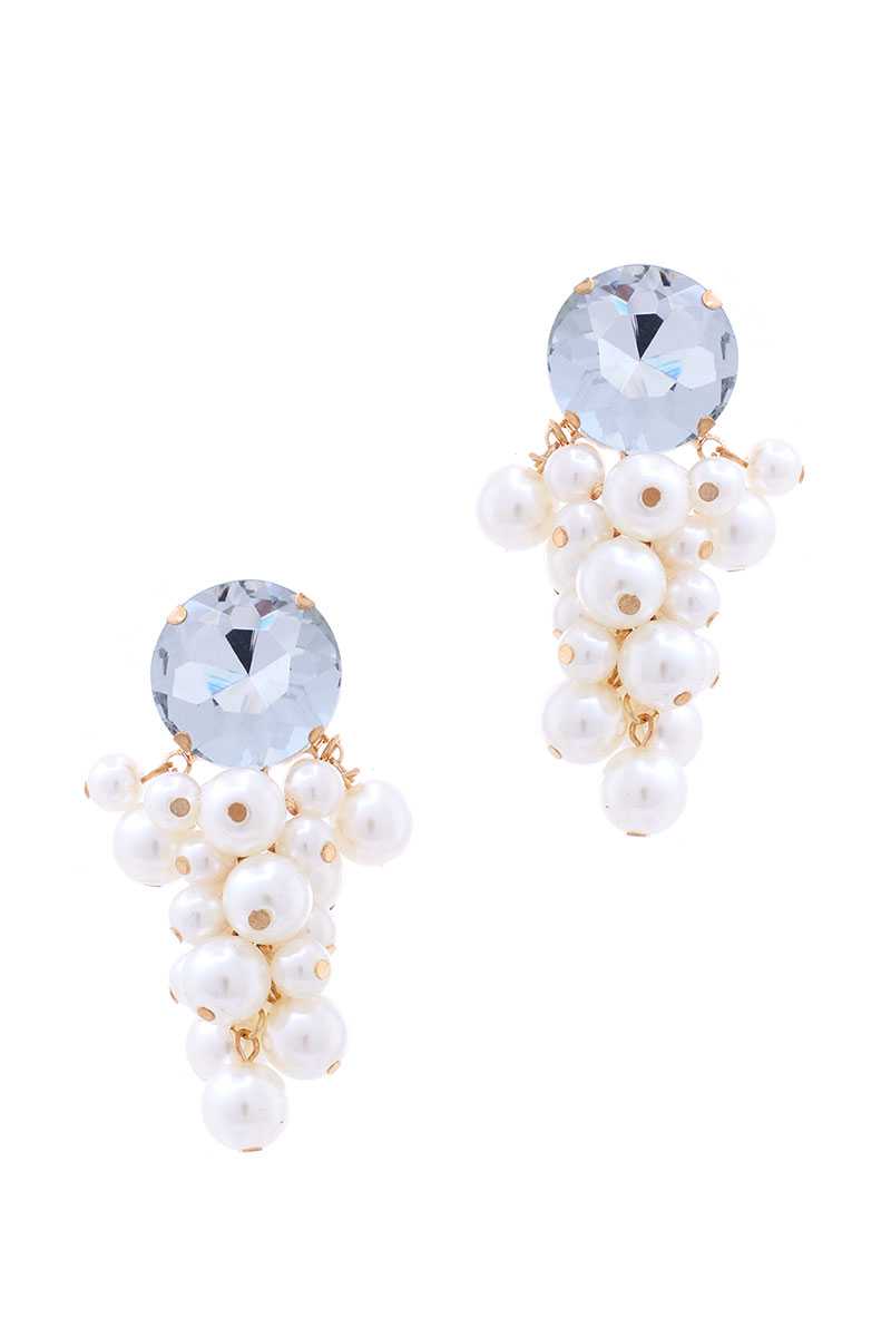 Multi Balls Wide Stone Stud Earring