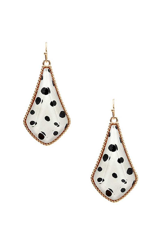 Animal Print Metal Tear Shape Earring