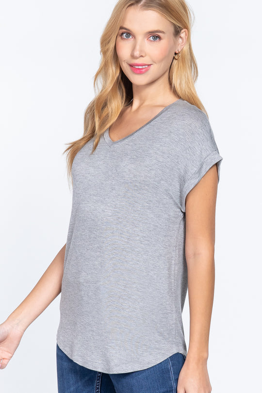 Dolman Slv V-neck Rayon Jersey Top