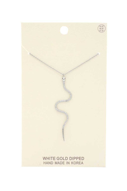 Rhinestone Snake Pendant Necklace