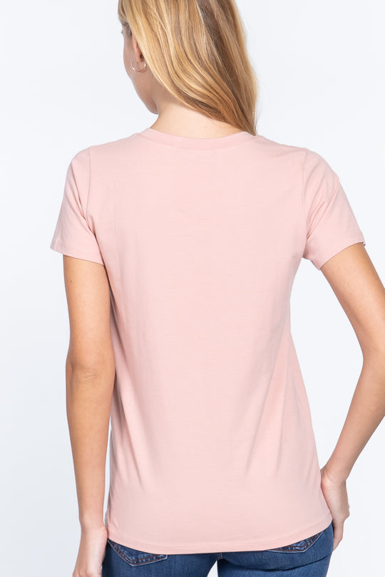 Short Sleeve V-neck Boxy Tee