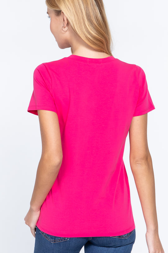 Short Sleeve V-neck Boxy Tee