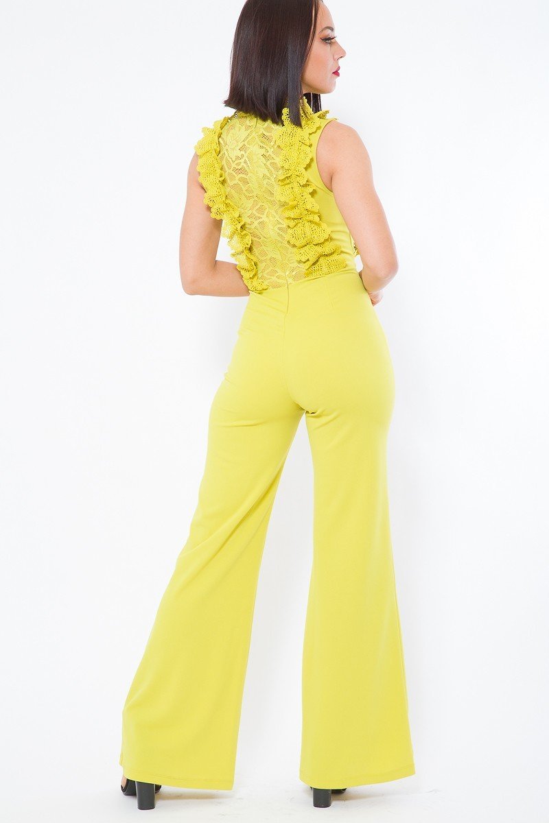 Crochet Lace Combined Bodice Jumpsuit