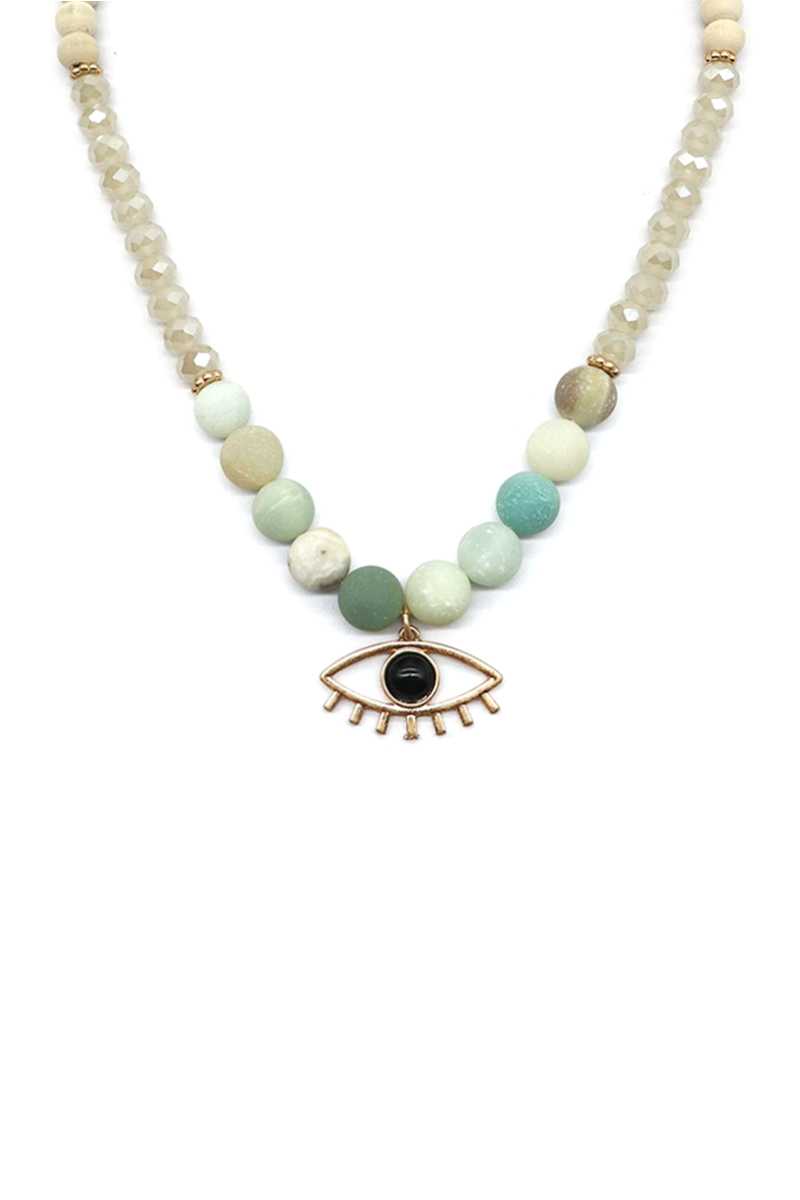 Evil Eye Lash Bead Necklace