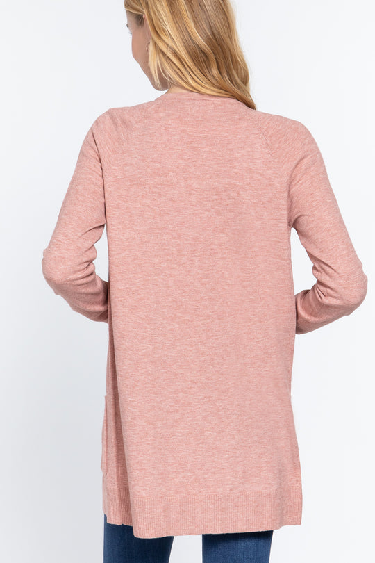 Raglan Slv Open Sweater Cardigan