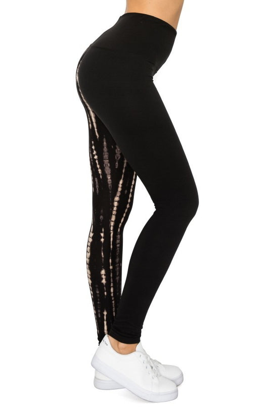 Spliced 5-inch Long Yoga Style Banded Lined Knit Legging With High Waist