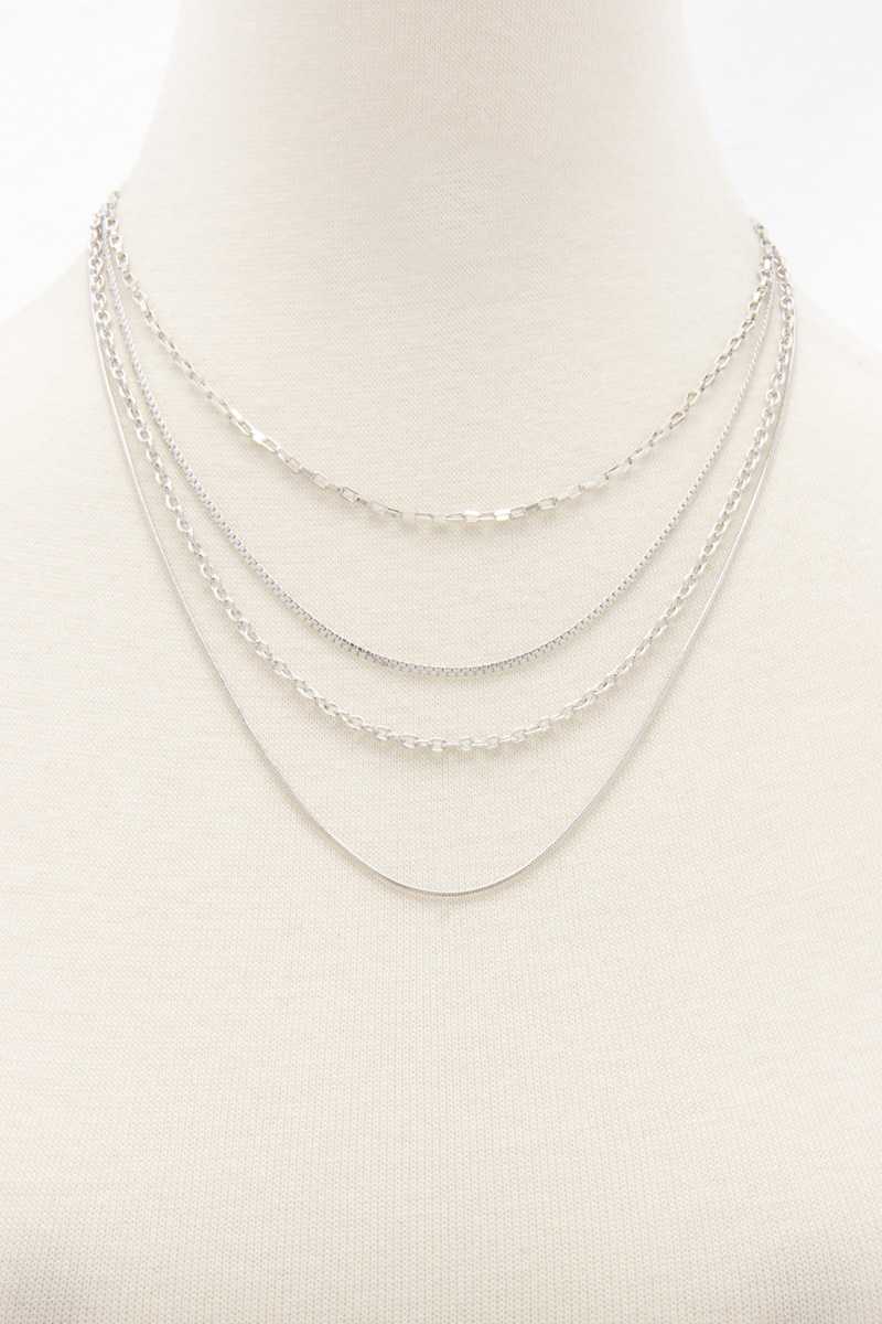 Metal Chain 4 Layer Necklace