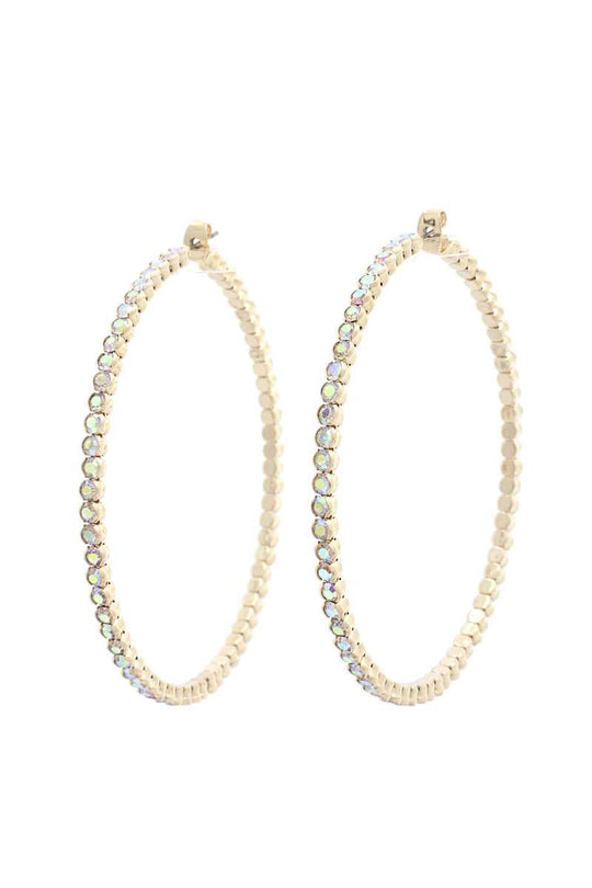 Classic Basic Rhinestone Hoop Earring