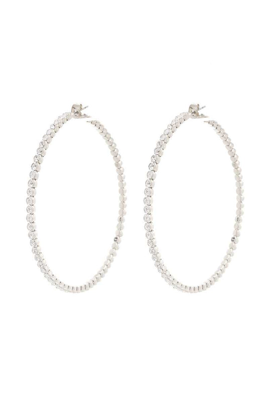 Classic Basic Rhinestone Hoop Earring