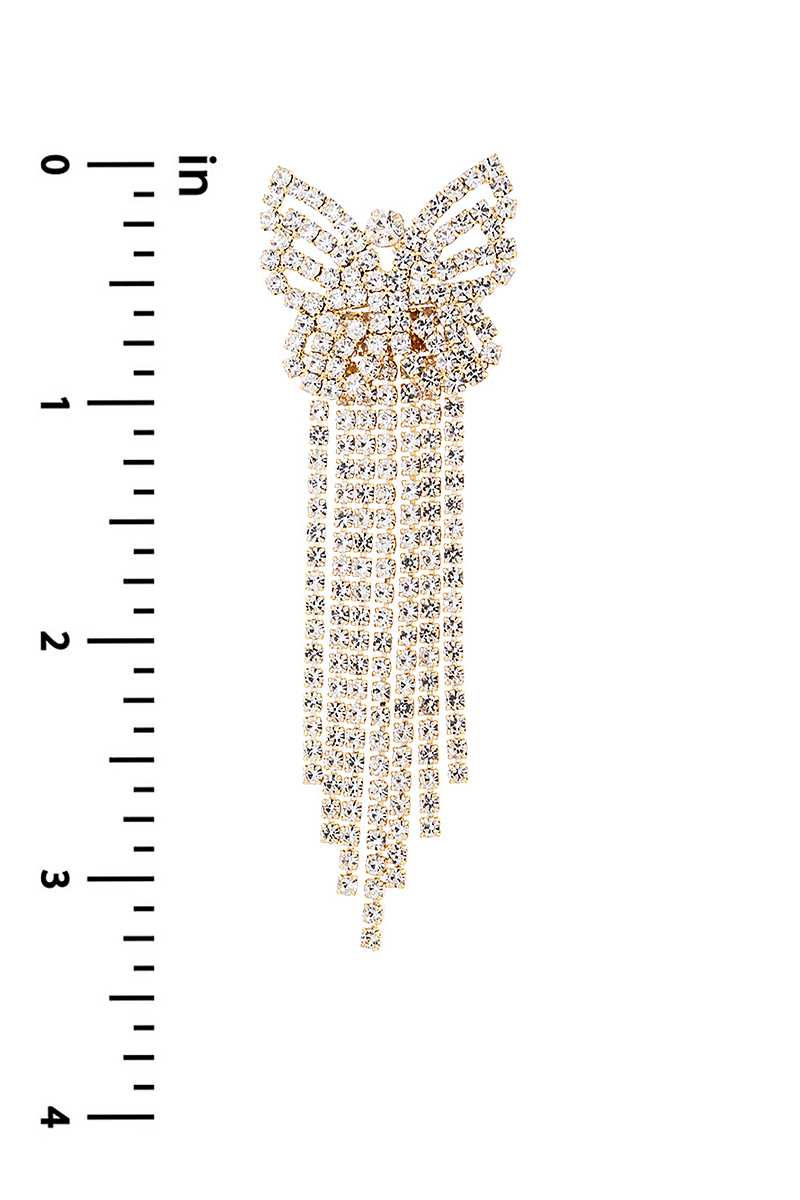 Rhinestone Butterfly Tassel Earring