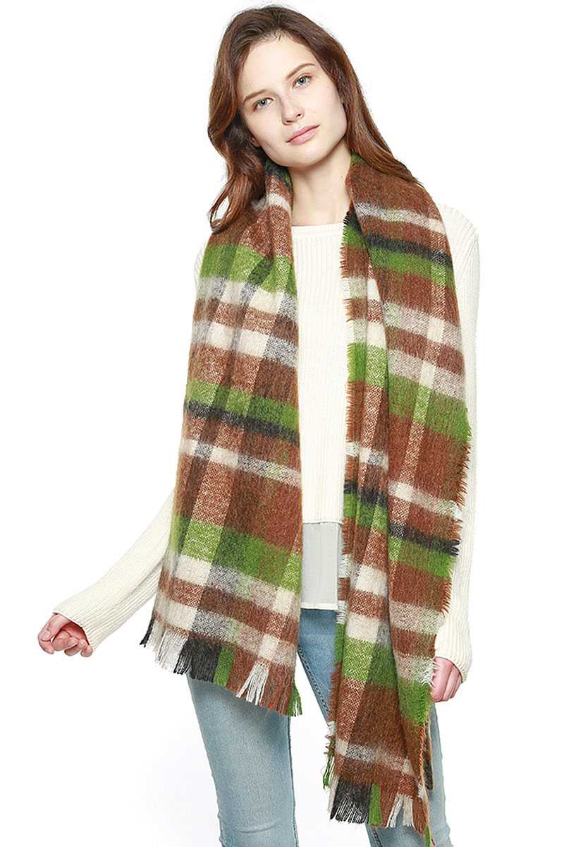 Multi Colored Bold Plaid Scarf