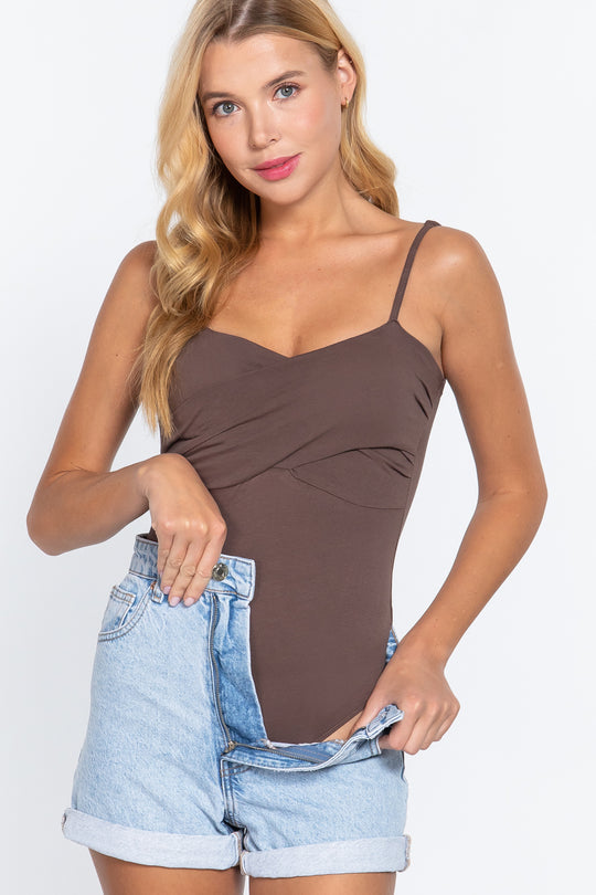 Twisted Cami Bodysuit W/bra Cup