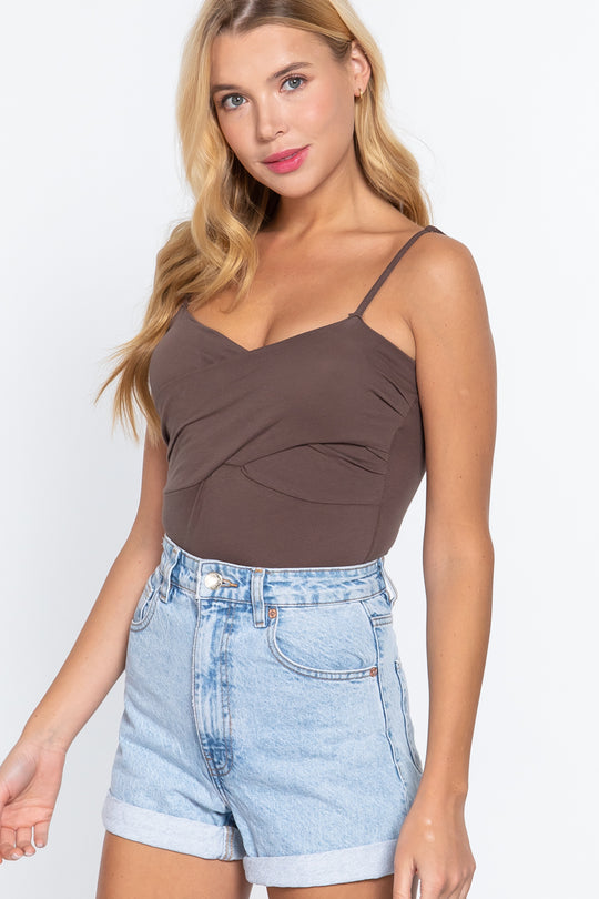 Twisted Cami Bodysuit W/bra Cup