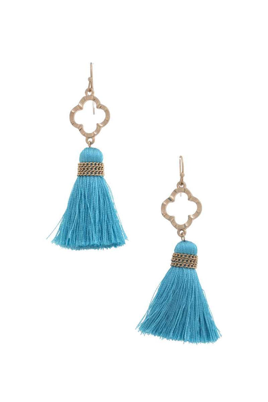 Moroccan Shape Tassel Dangle Earring