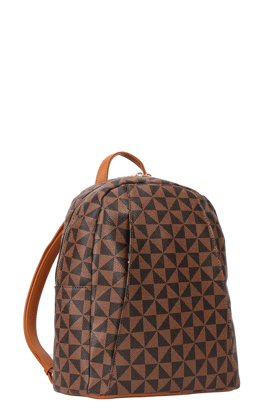 Curved Monogram Zipper Backpack