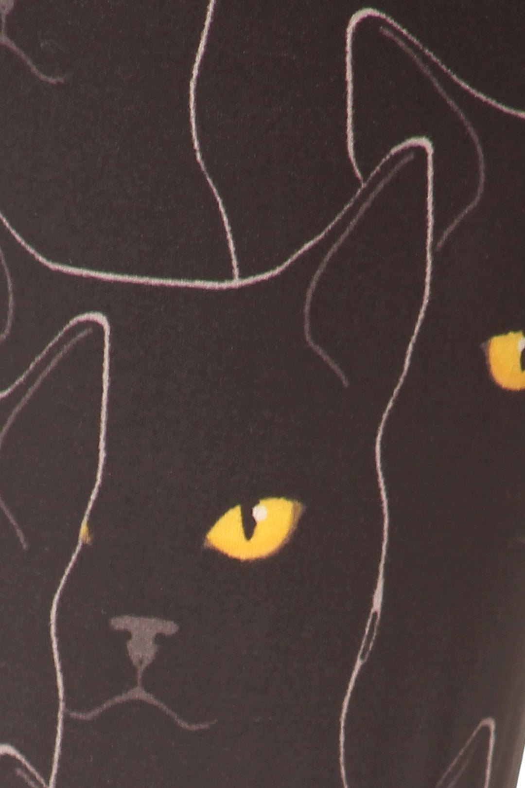 Black Cats Printed, High Waisted Leggings In A Fit Style, With An Elastic Waistband