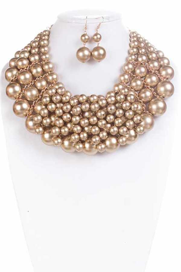 Pearl Cluster Necklace